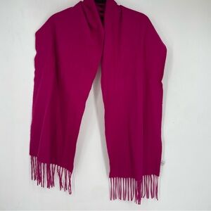 Enzo Mantovani Wool Cashmere Fringe Purple Long Scarf Warm Winter pink